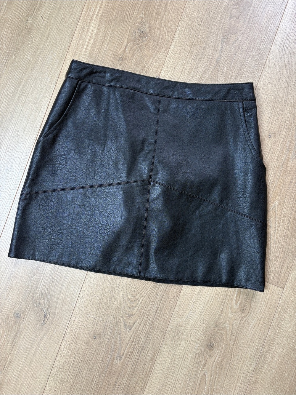 Lulu's Black Faux Leather Mini Skirt